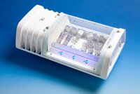 6 Blaue LEDs sorgen für die Fangbeleuchtung 6 Blaue LEDs sorgen für die Fangbeleuchtung